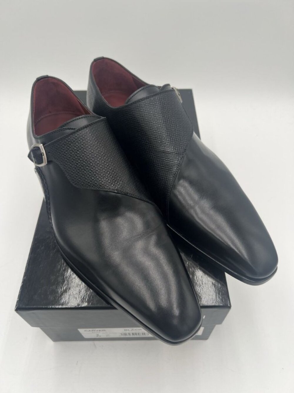 Magnanni Carver Men’s 9 Black Leather Monk Strap Dress Shoes New Open Box $645